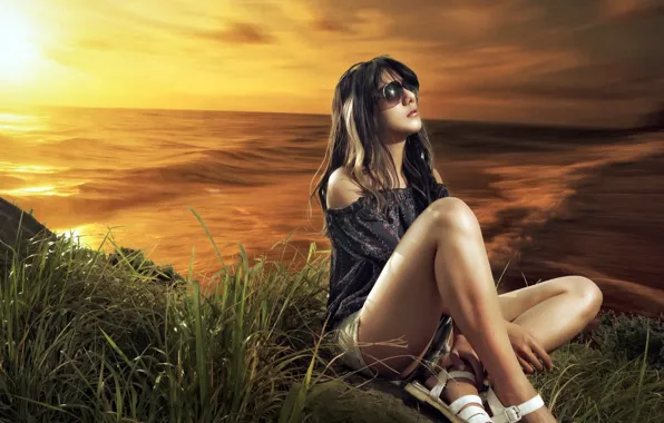 Картинка девушка, поза, фон