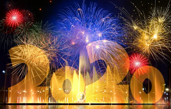 Салют, фейерверк, happy new year, С Новым Годом!, 2020