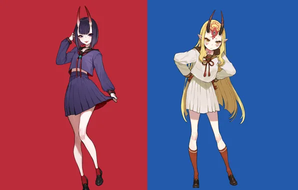 Fanart, Fate/Grand Order, Pixiv, Fanart From Pixiv, ixiv Id 17810, Assassin (Shuten-douji), Berserker (Ibaraki-douji)