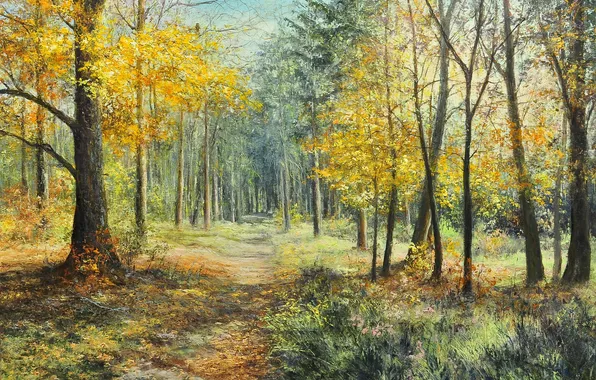 Пейзаж, осенний лес, Małgorzata Rawicka