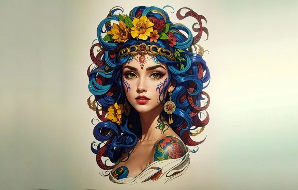 Girl, background, portrait