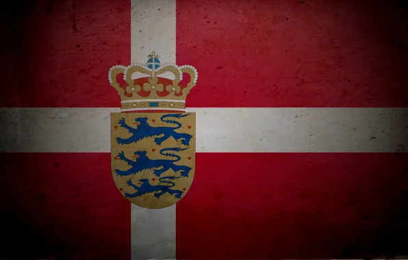 Картинка Дания, флаг, герб