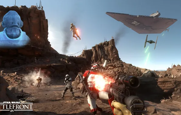 Игры, Electronic Arts, AT-AT, DICE, Stormtroopers, Tatooine, star wars battlefront