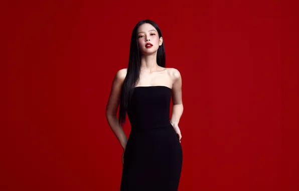 Актриса, Звезда, азиатка, Star, черное платье, милашка, asian, Actress