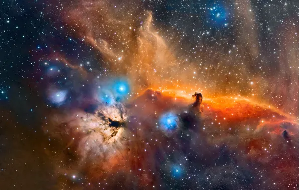 Космос, звезды, Туманность Конская Голова в созвездии Ориона