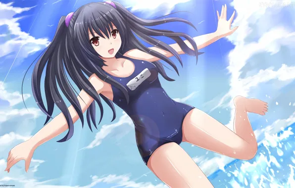 Girl, sexy, long hair, boobs, anime, beautiful, pretty, brunette