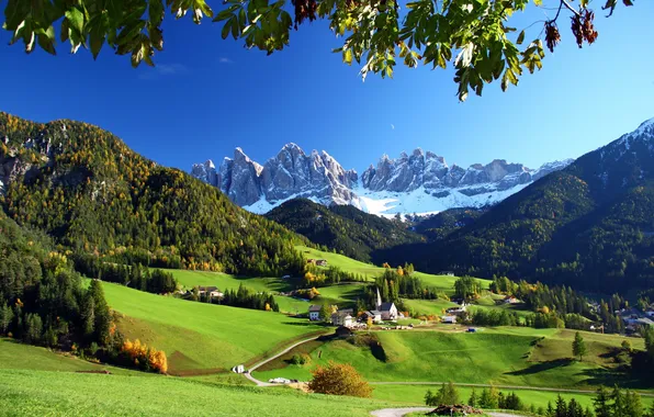 Картинка пейзаж, горы, природа, фото, Италия, луга, Funes