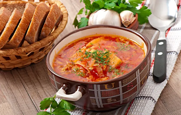 Картинка red, national, russian, soup, closeup, borsch