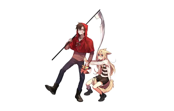 Девушка, коса, парень, косплей, Ангел кровопролития, Satsuriku no Tenshi