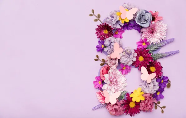 Цветы, happy, 8 марта, pink, flowers, открытка, spring, celebration
