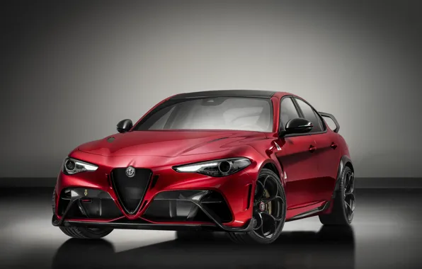 Серый, фон, Alfa Romeo, Giulia, GTAm, 2020