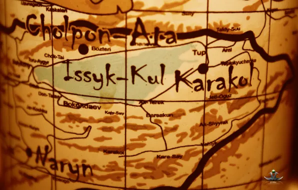 Картинка озеро, карта, Sun, lake, Map, history, Asia, stylish