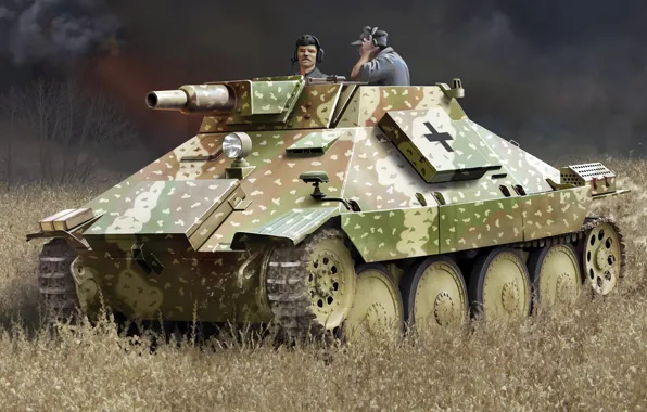 Рисунок, вермахт, w/7.5cm Kanone 51 L/24, Vollkettenaufklaerer 38