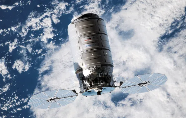 Космос, облака, поверхность, аппарат, Cygnus CRS Orb-4