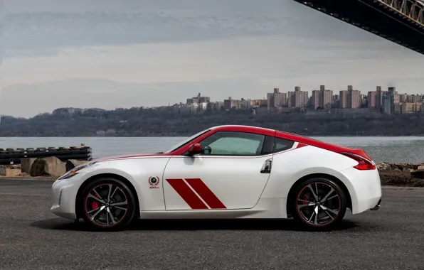 Полосы, купе, силуэт, Nissan, красно-белый, 370Z, 50th Anniversary Edition, 2020