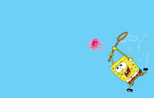Картинка медуза, спанч боб, губка боб, квадратные штаны, squarepants, spongebob