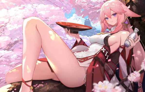Gadis kawaii, dampak genshin, yae miko genshin impact