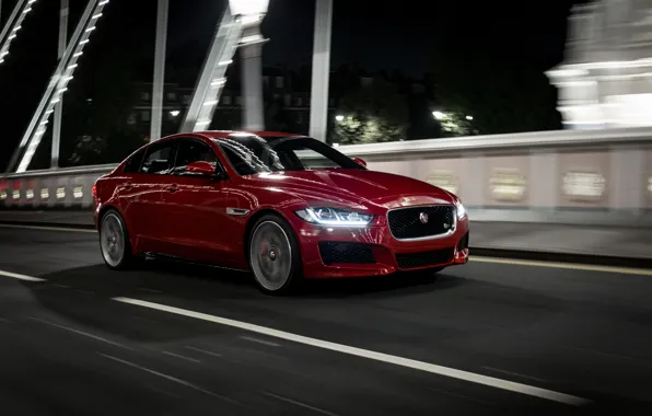Мост, движение, скорость, Jaguar, вечер