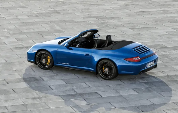 Картинка car, синий, кабриолет, порше, autowalls, Porsche 911 Carrera
