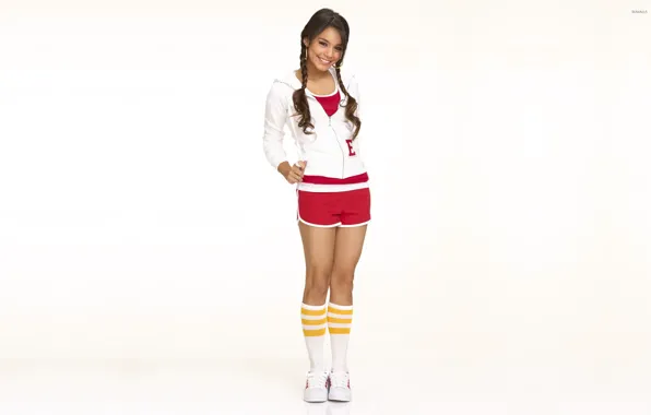 Картинка girl, shorts, beautiful, model, sneakers, vanessa hudgens, knee socks