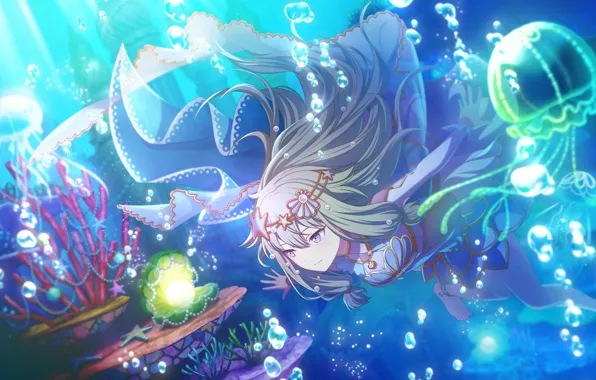 Девушка, медузы, под водой, жемчужина, Project Sekai Colorful Stage! feat. Hatsune Miku, Kusanagi Nene