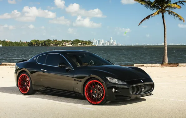 Maserati, wheels, black, Granturismo, forgiato