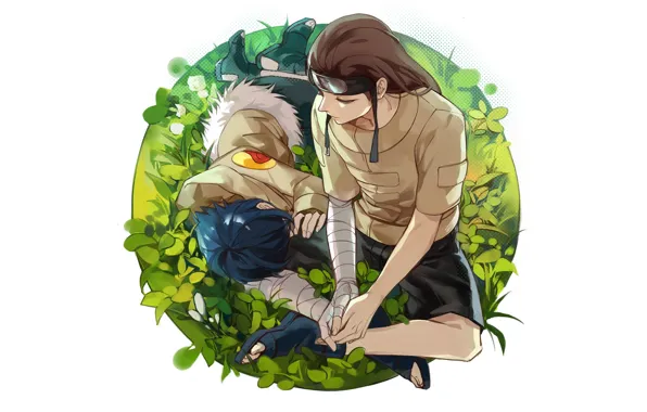 Аниме, арт, Naruto, Хината, Хьюга, Неджи
