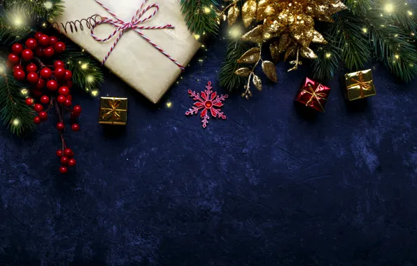 Картинка Новый Год, Рождество, подарки, Christmas, New Year, gift, decoration, Happy