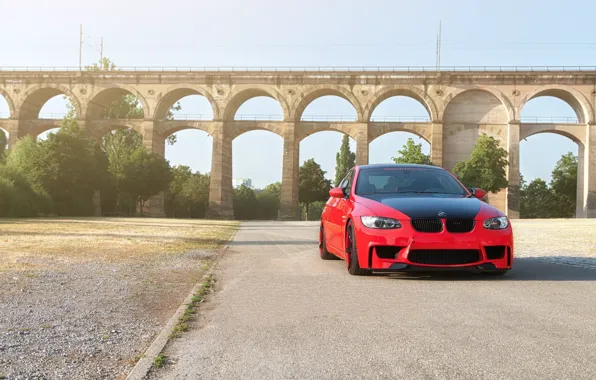 Картинка красный, bmw, бмв, купе, red, wheels, e92