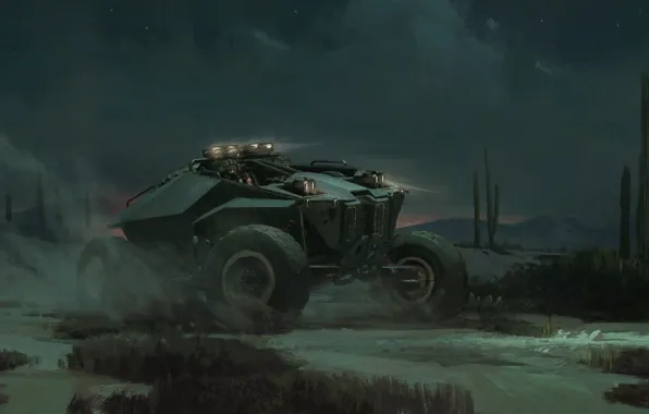 Ночь, транспорт, пустыня, патруль, Desert Buggy