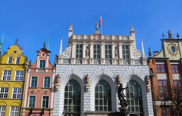 Sky, street, poland, historic, gdańsk, artus court
