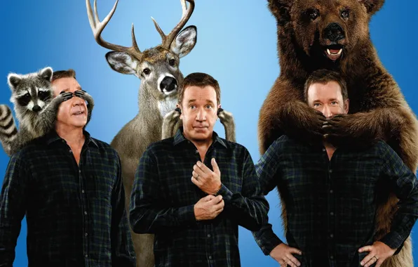 Bear, man, Last Man Standing, alliance, pose, deer, show, executive