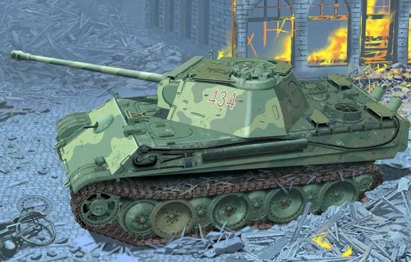 MAN, боевая машина, Вермахт, немецкий средний или тяжёлый танк, Panther G Late Production