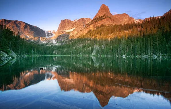 Картинка горы, природа, озеро, отражение