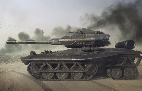 Оружие, транспорт, дым, техника, TANK