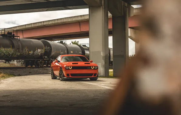 Dodge, Challenger, Orange, Railway, SRT Hellcat