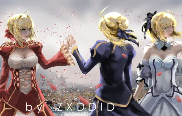 Девушки, аниме, сейбер, Fate / Grand Order