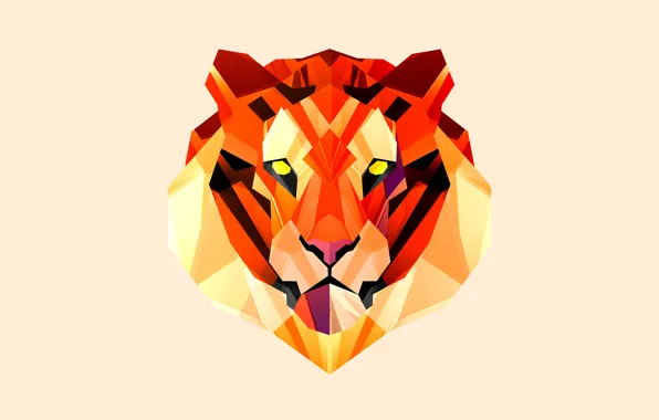 Картинка морда, тигр, фон, рыжий