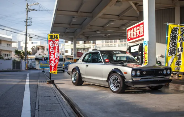 Авто, Машина, Серый, Nissan, Фары, Автомобиль, 2000, Skyline