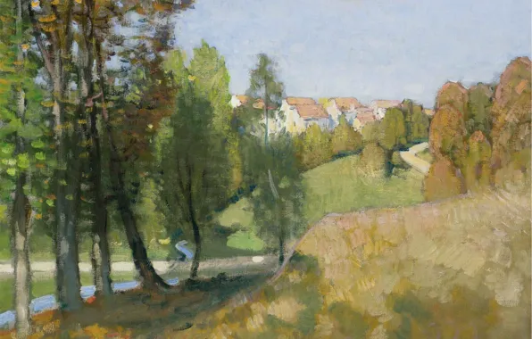 Пейзаж, картина, Осень, Пьер Эжен Монтезин, Pierre-Eugene Montezin