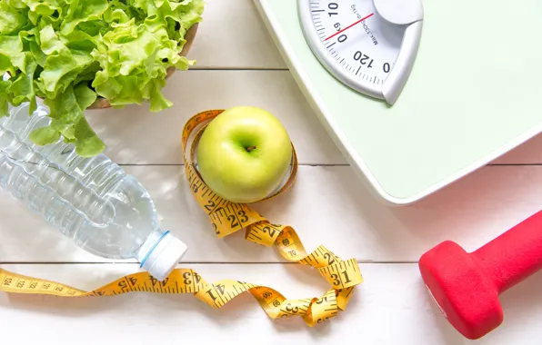 Vegetables, exercises, healthy life, diets