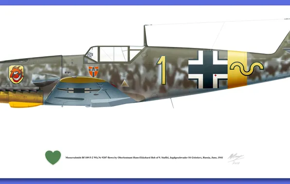 Картинка military, illustration, avion, 109 bf f