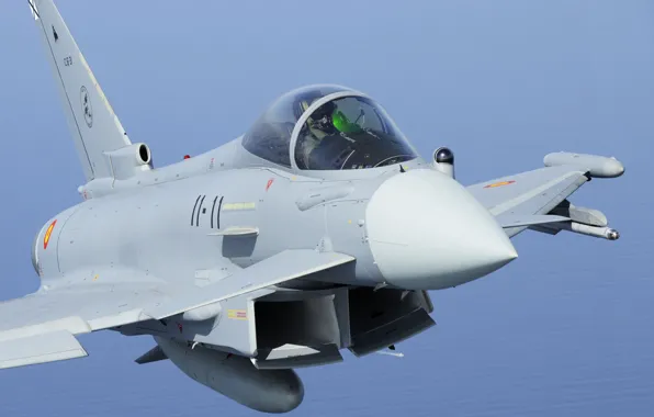 Истребитель, Фонарь, Пилот, Eurofighter Typhoon, Кокпит, ВВС Испании, ПГО, ИЛС