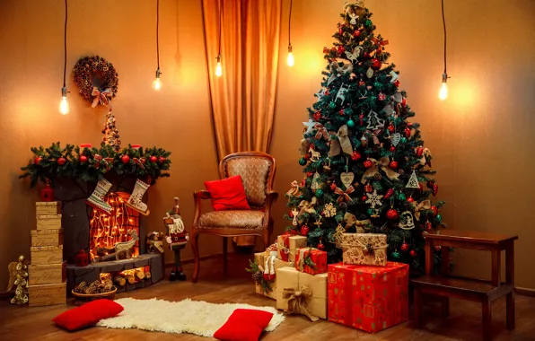 Картинка украшения, шары, елка, Новый Год, Рождество, подарки, Christmas, balls