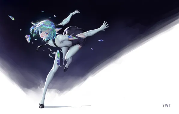 Девушка, осколки, аниме, арт, кристаллы, diamond, houseki no kuni