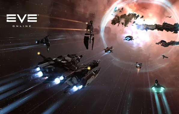 Туманность, Космос, space, битва, космический корабль, eve online, battle, space ship