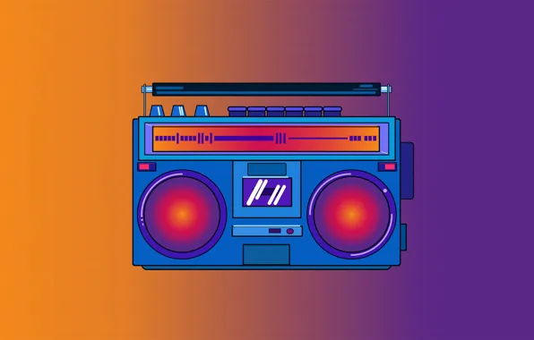 Минимализм, Музыка, Фон, 80s, Магнитофон, Illustration, 80's, Synth