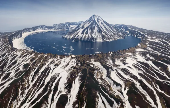Onekotan Island, volcano Krenitsyn, Kuril Islands
