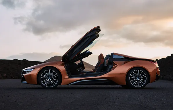 Roadster, двери, вид сбоку, 2018, BMW i8