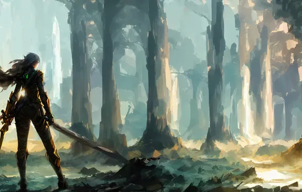 Art, painting, digital art, warrior, fantasy art, Stable Diffusion, neuronet, Ai art